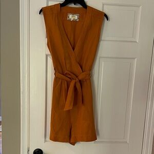 Maeve Orangish/rustish Sleeveless Wrap Romper Sz 8